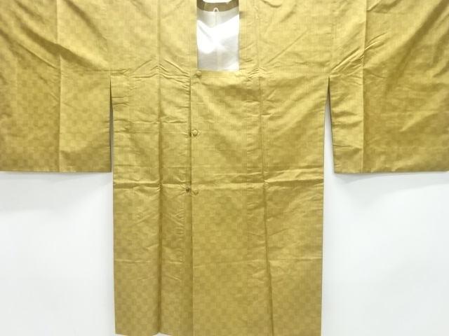 市松模様織出しロング道行コート